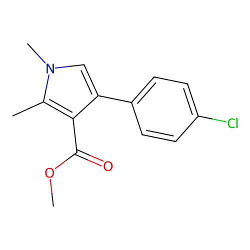 methyl 4-(4-chlorophenyl)-1,2-dimethyl-1H-pyrrole-3-carboxylate structure