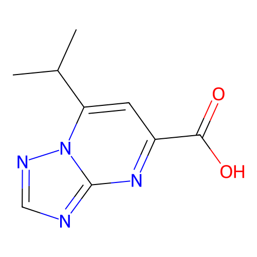 7-(Propan-2-yl)-(1,2,4)triazolo(1,5-a)pyrimidine-5-carboxylic acid structure