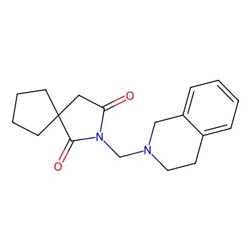 2-[(3,4-Dihydro-2(1H)-isoquinolinyl)methyl]-2-azaspiro[4.4]nonane-1,3-dione structure