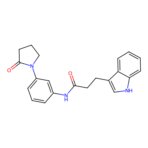 3-(1H-indol-3-yl)-N-[3-(2-oxopyrrolidin-1-yl)phenyl]propanamide structure