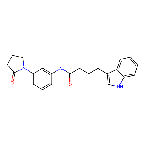 4-(1H-indol-3-yl)-N-[3-(2-oxopyrrolidin-1-yl)phenyl]butanamide structure