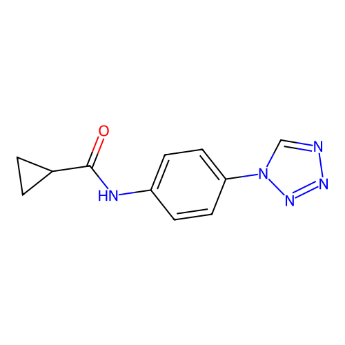 N-[4-(1H-tetrazol-1-yl)phenyl]cyclopropanecarboxamide structure