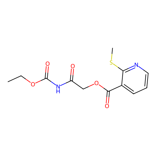 [2-(Ethoxycarbonylamino)-2-oxoethyl] 2-methylsulfanylpyridine-3-carboxylate structure