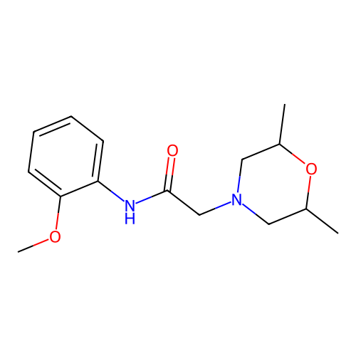 2-(2,6-dimethylmorpholin-4-yl)-N-(2-methoxyphenyl)acetamide structure