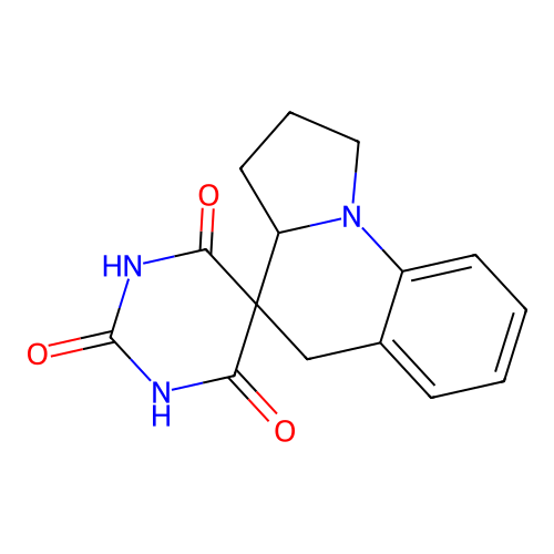 spiro[1,3-diazinane-5,4'-2,3,3a,5-tetrahydro-1H-pyrrolo[1,2-a]quinoline]-2,4,6-trione structure
