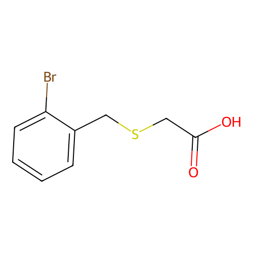 Acetic acid, [[(2-bromophenyl)methyl]thio]- structure
