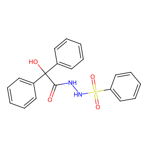 2-hydroxy-2,2-diphenyl-N'-(phenylsulfonyl)acetohydrazide structure