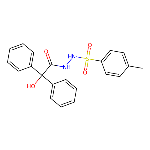 2-hydroxy-N'-[(4-methylphenyl)sulfonyl]-2,2-diphenylacetohydrazide structure