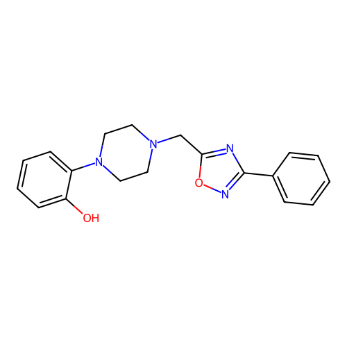 2-{4-[(3-Phenyl-1,2,4-oxadiazol-5-yl)methyl]piperazin-1-yl}phenol structure