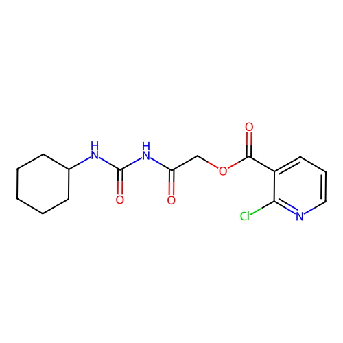 2-[(Cyclohexylcarbamoyl)amino]-2-oxoethyl 2-chloropyridine-3-carboxylate structure