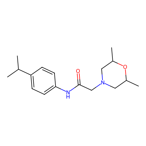 2-(2,6-dimethylmorpholin-4-yl)-N-(4-propan-2-ylphenyl)acetamide structure