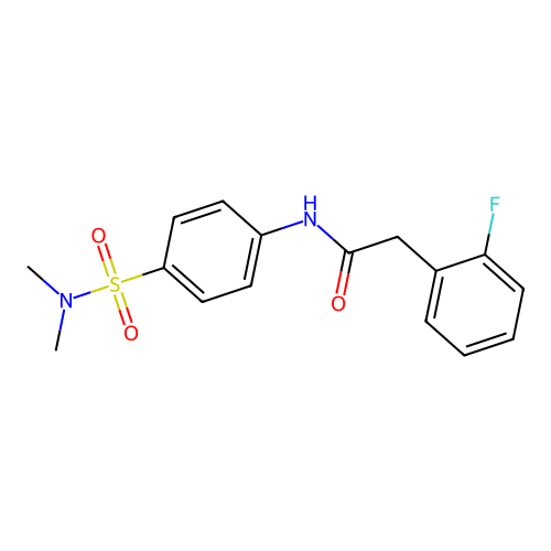 N-[4-(dimethylsulfamoyl)phenyl]-2-(2-fluorophenyl)acetamide structure