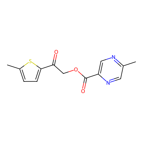 [2-(5-Methylthiophen-2-yl)-2-oxoethyl] 5-methylpyrazine-2-carboxylate structure