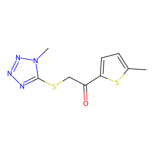 2-((1-Methyl-1h-tetrazol-5-yl)thio)-1-(5-methylthiophen-2-yl)ethan-1-one structure