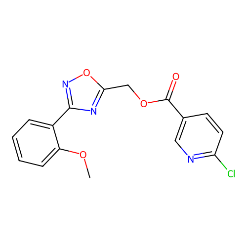 [3-(2-Methoxyphenyl)-1,2,4-oxadiazol-5-yl]methyl 6-chloropyridine-3-carboxylate structure
