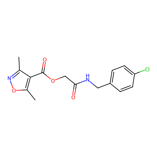 [2-[(4-chlorophenyl)methylamino]-2-oxoethyl] 3,5-dimethyl-1,2-oxazole-4-carboxylate structure