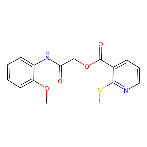 2-((2-Methoxyphenyl)amino)-2-oxoethyl 2-(methylthio)nicotinate structure