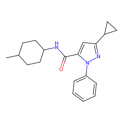 3-cyclopropyl-N-(4-methylcyclohexyl)-1-phenyl-1H-pyrazole-5-carboxamide structure
