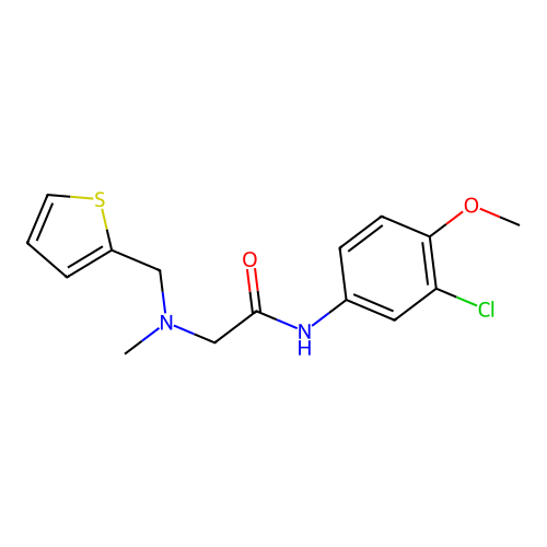 N-(3-chloro-4-methoxyphenyl)-2-[methyl(thiophen-2-ylmethyl)amino]acetamide structure