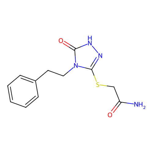 2-[[5-oxo-4-(2-phenylethyl)-1H-1,2,4-triazol-3-yl]sulfanyl]acetamide structure