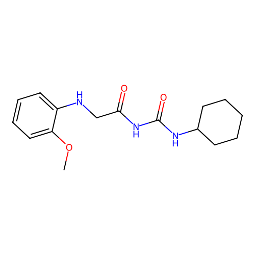 N-(cyclohexylcarbamoyl)-2-(2-methoxyanilino)acetamide structure