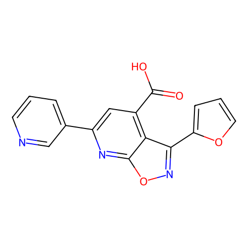 3-(Furan-2-yl)-6-(pyridin-3-yl)-[1,2]oxazolo[5,4-b]pyridine-4-carboxylic acid structure