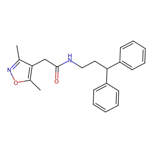 2-(3,5-dimethyl-1,2-oxazol-4-yl)-N-(3,3-diphenylpropyl)acetamide structure