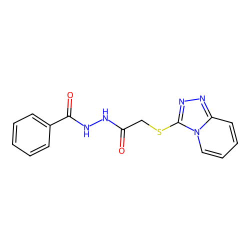 N'-[2-([1,2,4]triazolo[4,3-a]pyridin-3-ylsulfanyl)acetyl]benzohydrazide structure