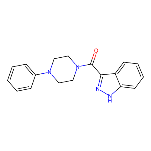 3-(4-phenylpiperazine-1-carbonyl)-1H-indazole structure