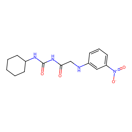 N-(cyclohexylcarbamoyl)-2-(3-nitroanilino)acetamide structure