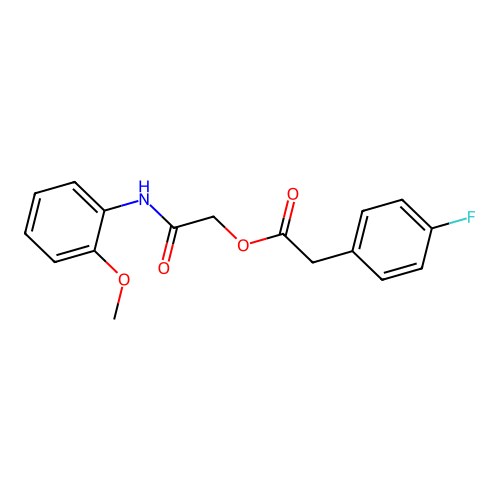 2-[(2-Methoxyphenyl)amino]-2-oxoethyl (4-fluorophenyl)acetate structure