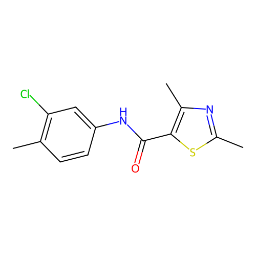 N-(3-chloro-4-methylphenyl)-2,4-dimethyl-1,3-thiazole-5-carboxamide structure