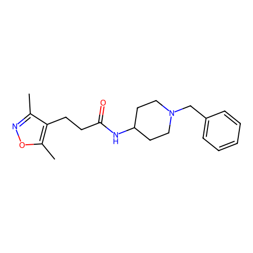 N-(1-benzyl-4-piperidyl)-3-(3,5-dimethyl-4-isoxazolyl)propanamide structure