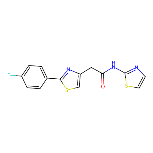 2-[2-(4-fluorophenyl)-1,3-thiazol-4-yl]-N-(1,3-thiazol-2-yl)acetamide structure
