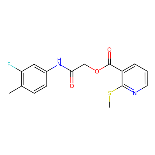 [2-(3-Fluoro-4-methylanilino)-2-oxoethyl] 2-methylsulfanylpyridine-3-carboxylate structure