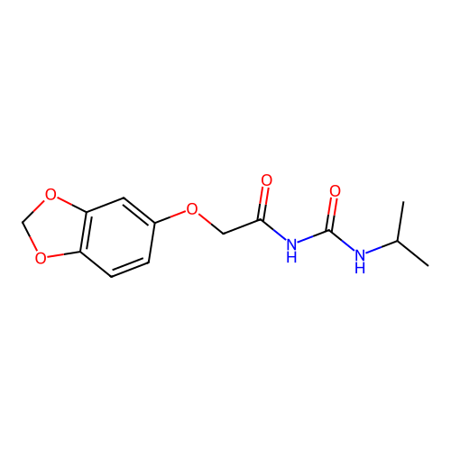 1-[2-(2H-1,3-benzodioxol-5-yloxy)acetyl]-3-(propan-2-yl)urea structure