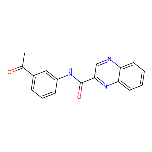 N-(3-acetylphenyl)quinoxaline-2-carboxamide structure