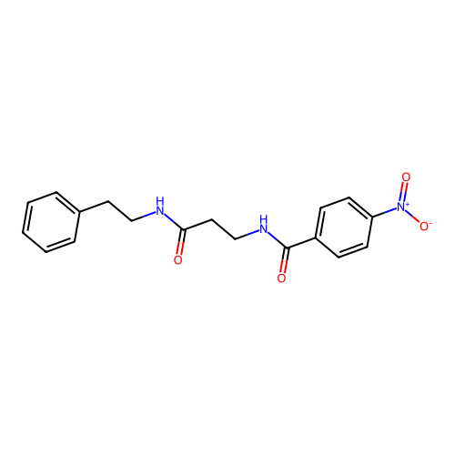 4-nitro-N-[3-oxo-3-(2-phenylethylamino)propyl]benzamide structure