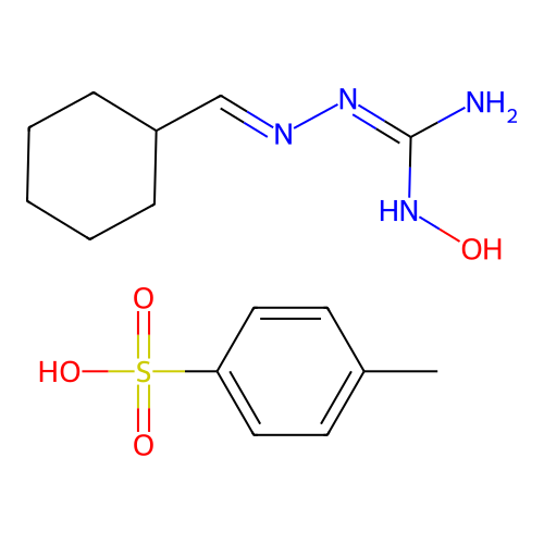 2-(Cyclohexylmethylideneamino)-1-hydroxyguanidine;4-methylbenzenesulfonic acid structure