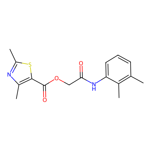 [2-(2,3-Dimethylanilino)-2-oxoethyl] 2,4-dimethyl-1,3-thiazole-5-carboxylate structure