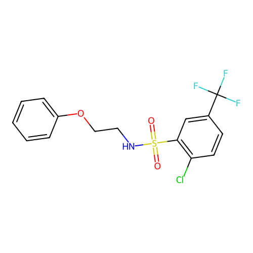 2-chloro-N-(2-phenoxyethyl)-5-(trifluoromethyl)benzene-1-sulfonamide structure