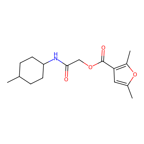 [2-[(4-Methylcyclohexyl)amino]-2-oxoethyl] 2,5-dimethylfuran-3-carboxylate structure