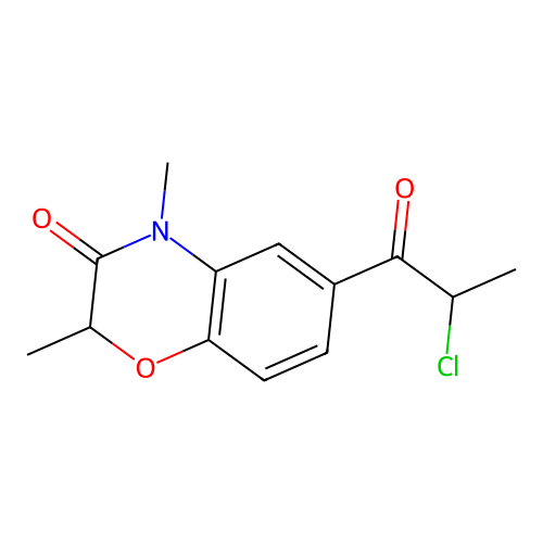 6-(2-Chloro-propionyl)-2,4-dimethyl-4H-benzo[1,4]oxazin-3-one structure