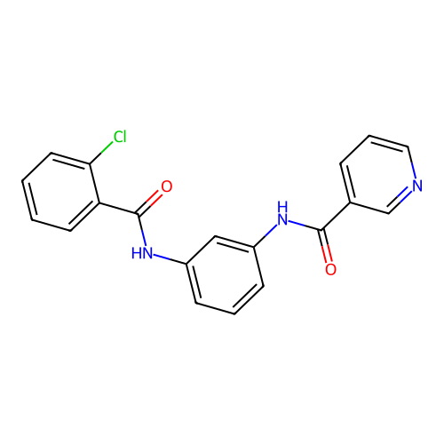 N-[3-[(2-chlorobenzoyl)amino]phenyl]pyridine-3-carboxamide structure