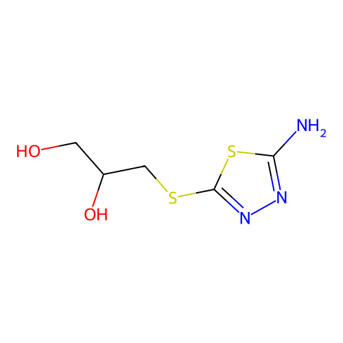 3-(5-Amino-[1,3,4]thiadiazol-2-ylsulfanyl)-propane-1,2-diol structure