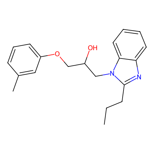 3-(3-Methylphenoxy)-1-(2-propylbenzimidazolyl)propan-2-ol structure