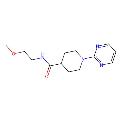 N-(2-methoxyethyl)-1-(pyrimidin-2-yl)piperidine-4-carboxamide structure