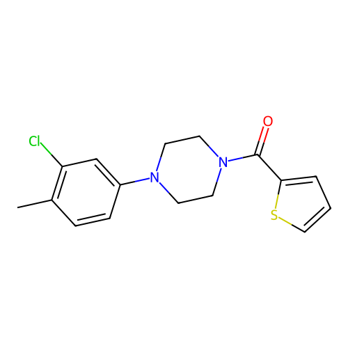 4-(3-Chloro-4-methylphenyl)piperazinyl 2-thienyl ketone structure