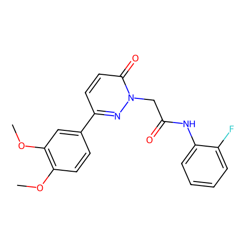 2-(3-(3,4-dimethoxyphenyl)-6-oxopyridazin-1(6H)-yl)-N-(2-fluorophenyl)acetamide structure