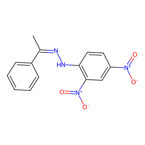 Acetophenone 2,4-dinitrophenylhydrazone structure